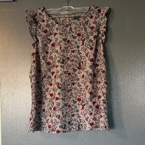 Disney Red and Black Floral Women's Blouse